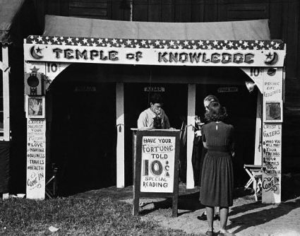 Fortuneteller Booth Showing Posters