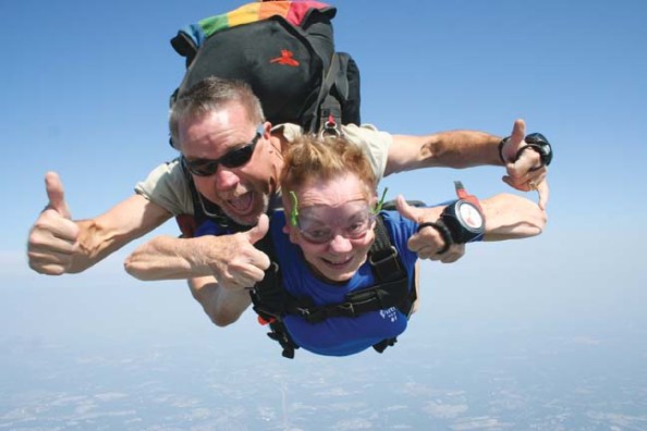 100107GRUEN- Grace Gruen skydives in a provided photo